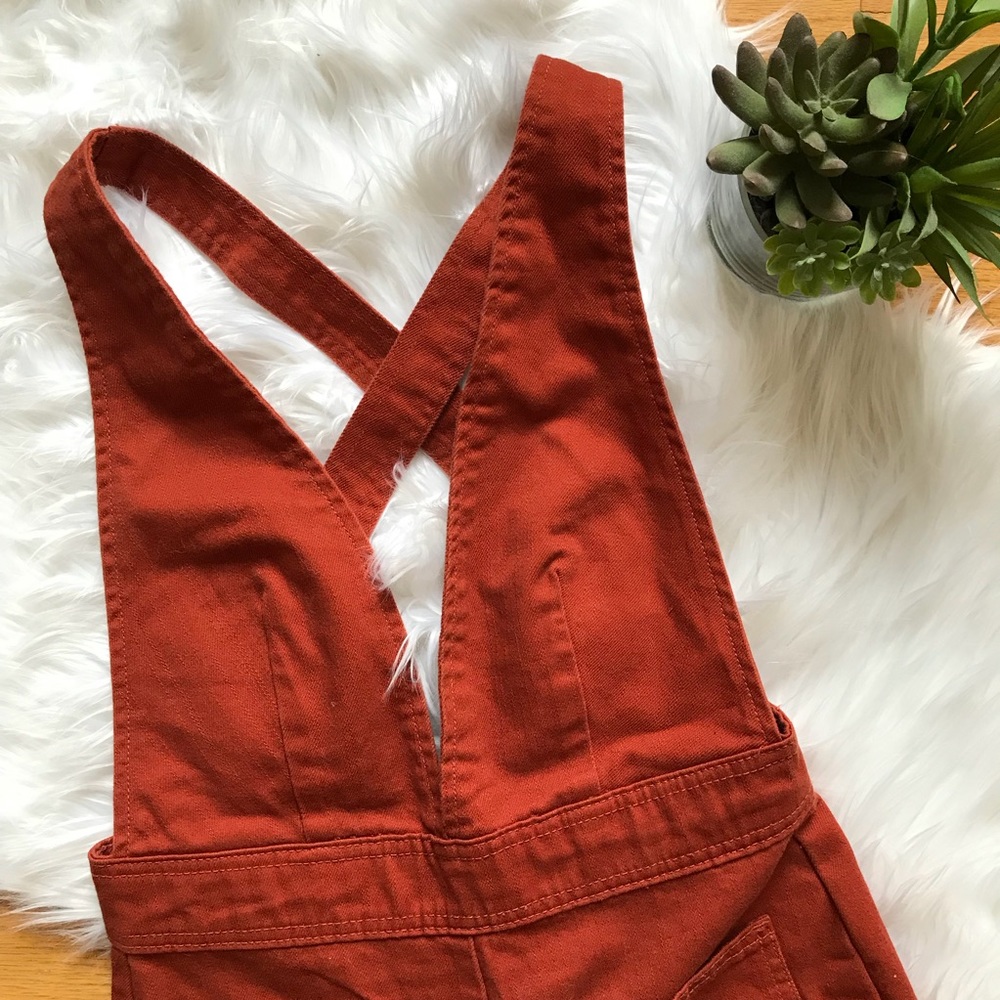 Urban Outfitters Eleanor Plunging Denim Jumpsuit